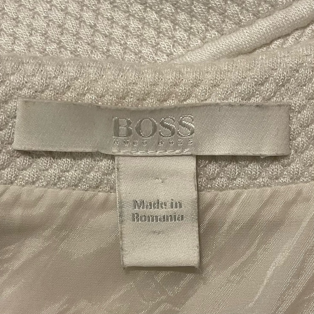 BOSS Hugo Boss White Textured Bandage Dress Short Sleeve Size US 10 - Picture 7 of 9